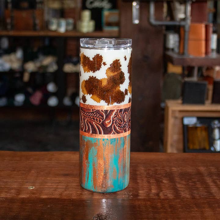 20 Oz Cow Print w/ Leather for wholesale by Overholt Supply Co.