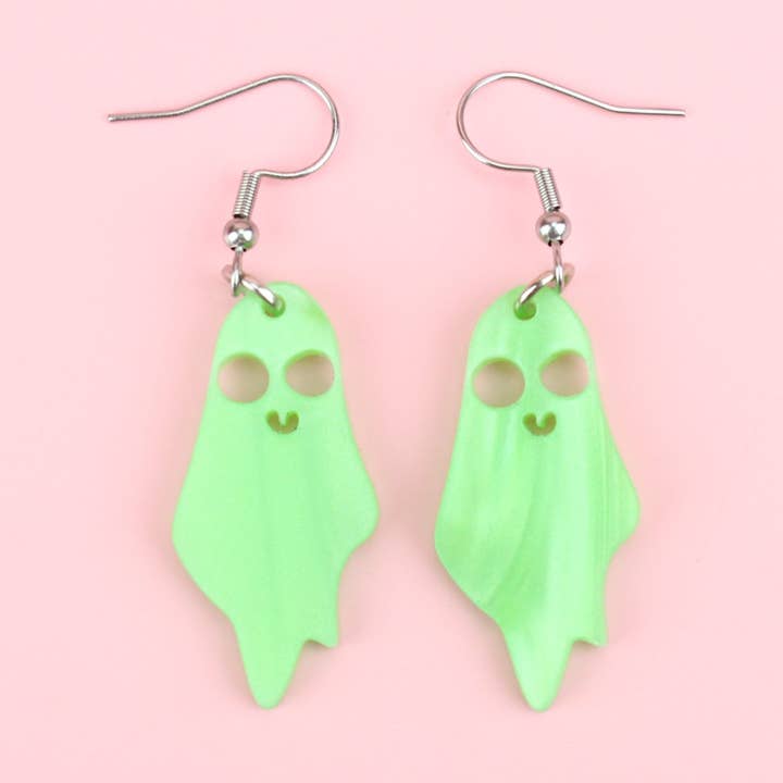 Brincos Boo You Whore Marble Green Ghost por atacado de Sour Cherry