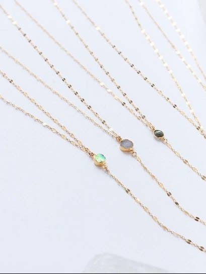 14K Gold Filled Gemstone Lariat Dainty Necklace for wholesale by Georgia Marie Designs
