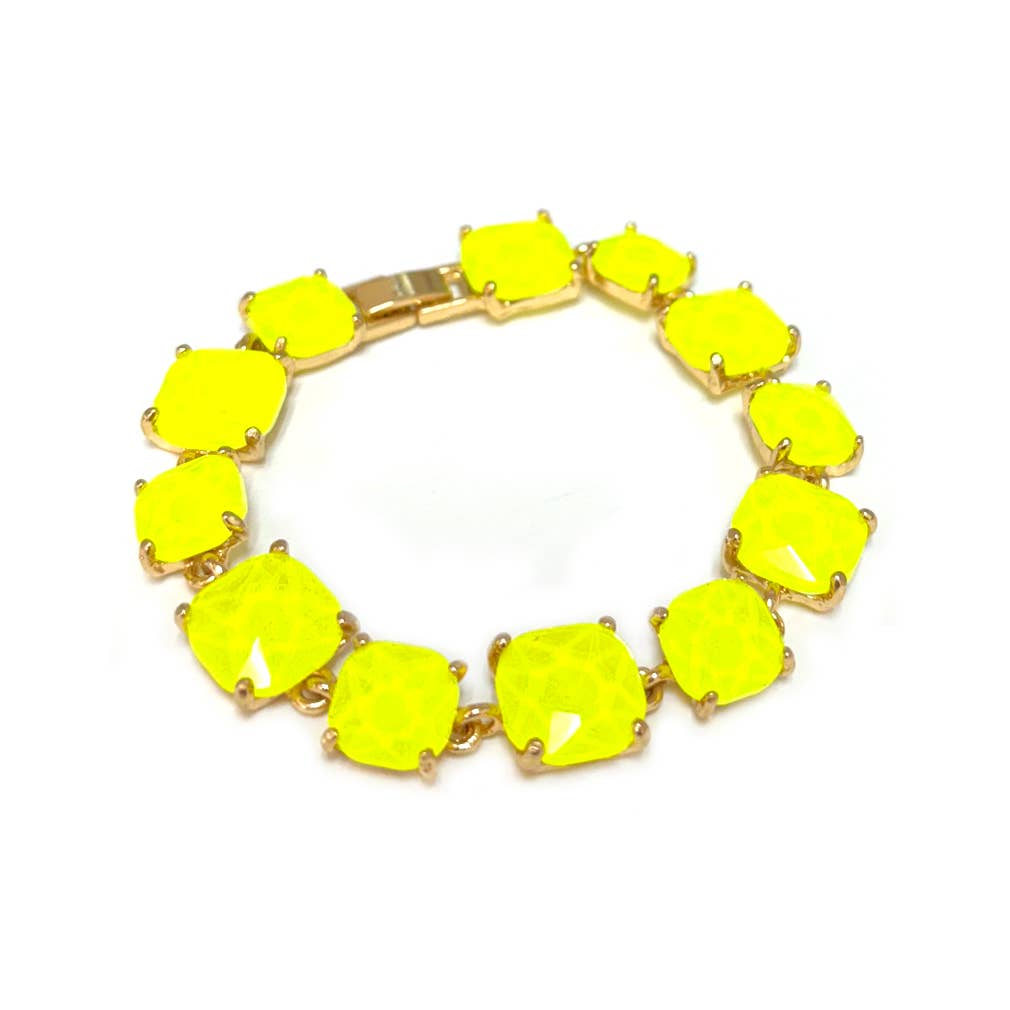 StarryNYC - Wholesale Link & Chain Bracelet - Cushion Cut Glass Crystal Linked Station Bracelet37