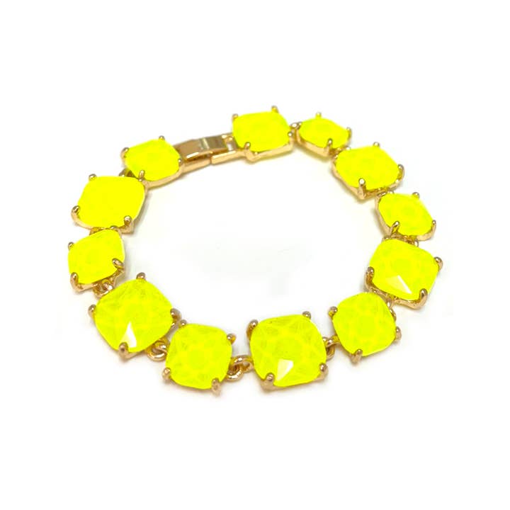 StarryNYC – wholesale Link & chain bracelet – Cushion Cut Glass Crystal Linked Station Bracelet37