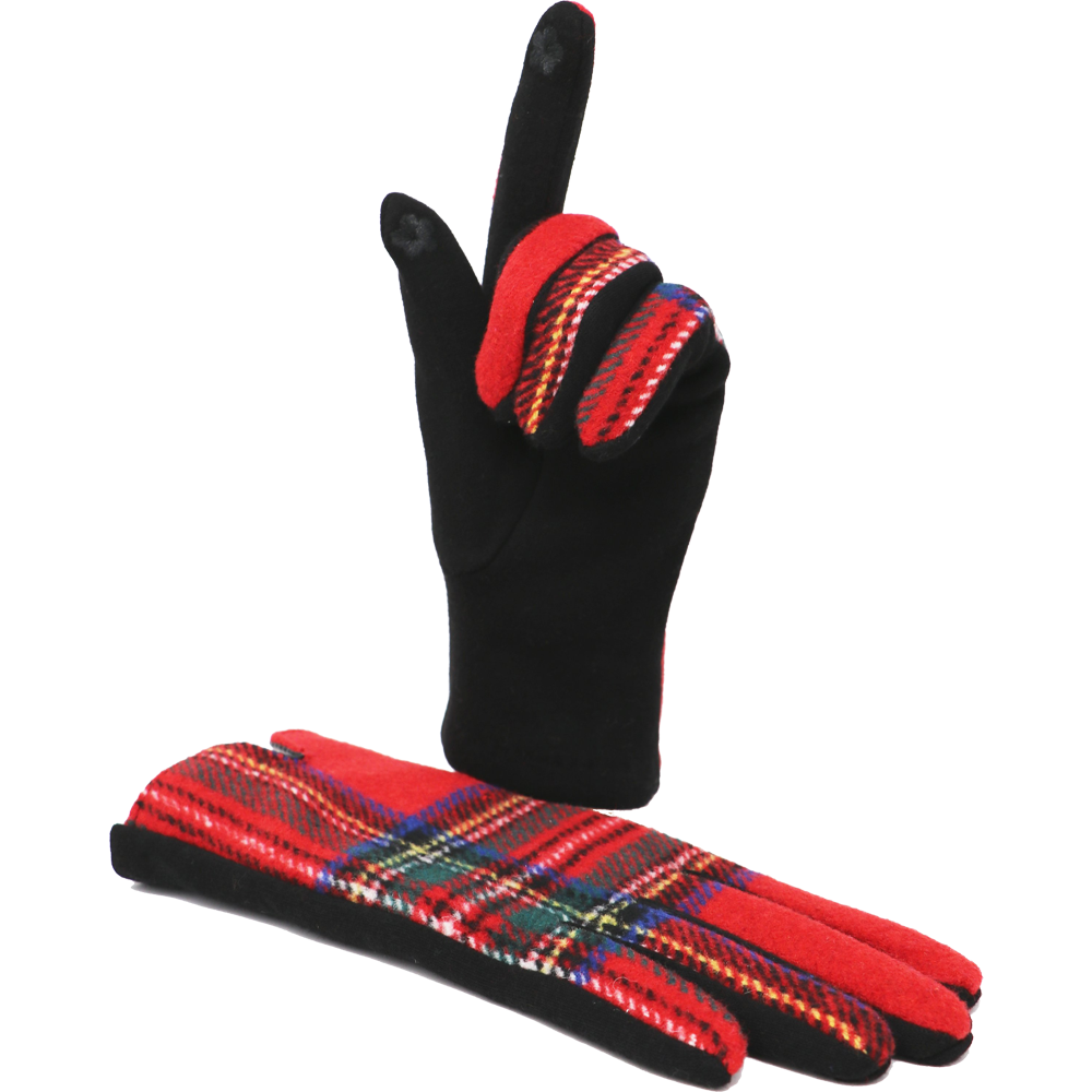 Alba Wholesale - Wholesale Gloves - Women's - Tartan Touchscreen Gloves0