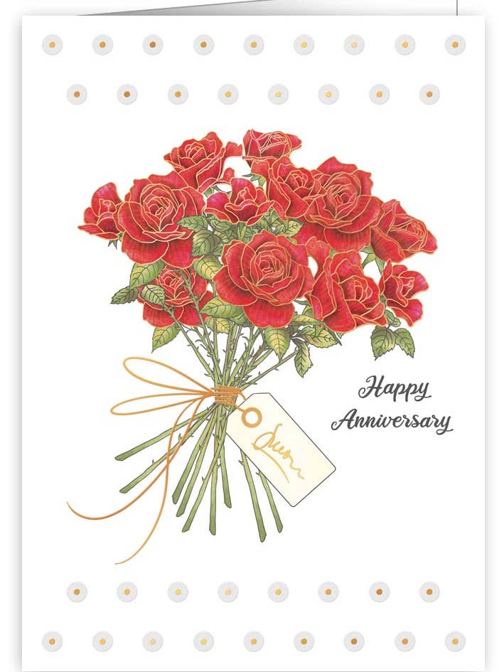 CARTE DE VŒUX BOUQUET D'ANNIVERSAIRE QUIRE PUBLISHING pour la vente par Notes & Queries, Inc.