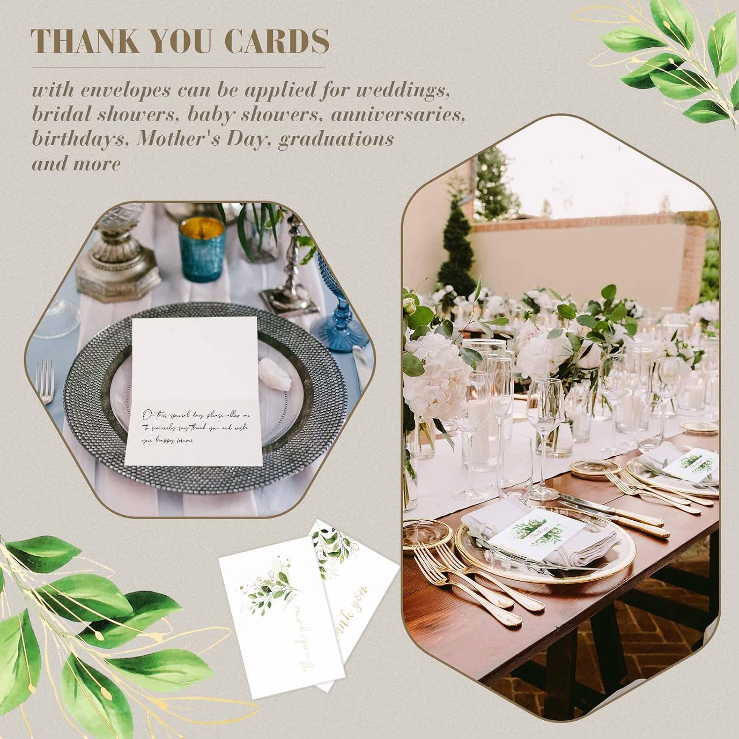 Crover - Wholesale Thank You Card - 4" x 6" Eucalyptus Thank You Cards with Envelopes 5