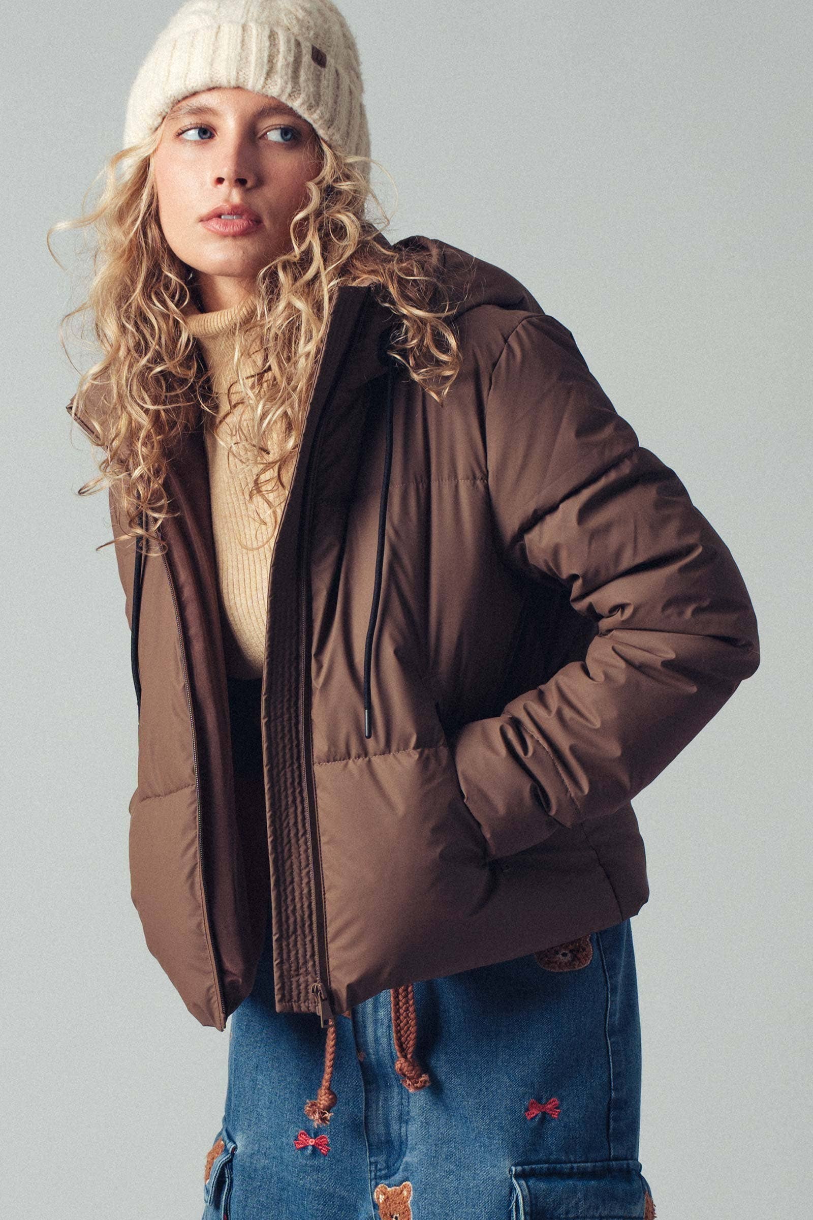 Urban Daizy - Wholesale Puffer Jacket - Women's - Cozy Drawstring Hooded Puffer Jacket18