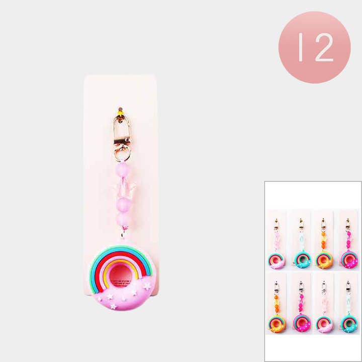 Sensibling Corp. - Venta al por mayor Llavero - Mujer - 12 unidades - Llaveros Rainbow Donut