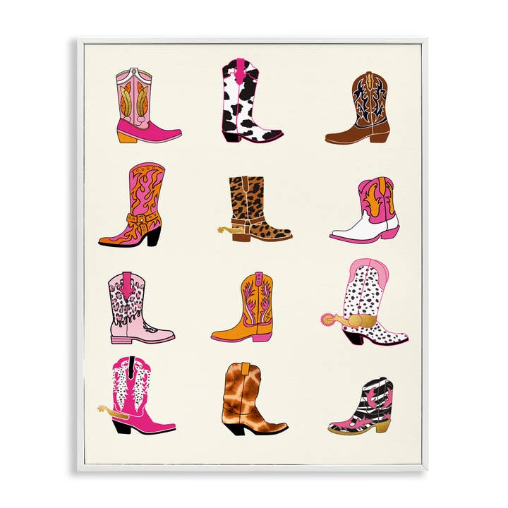 Stupell Industries - Wholesale Wall Sign - Bright Cowboy Boots & Spurs - Framed Wall Art21