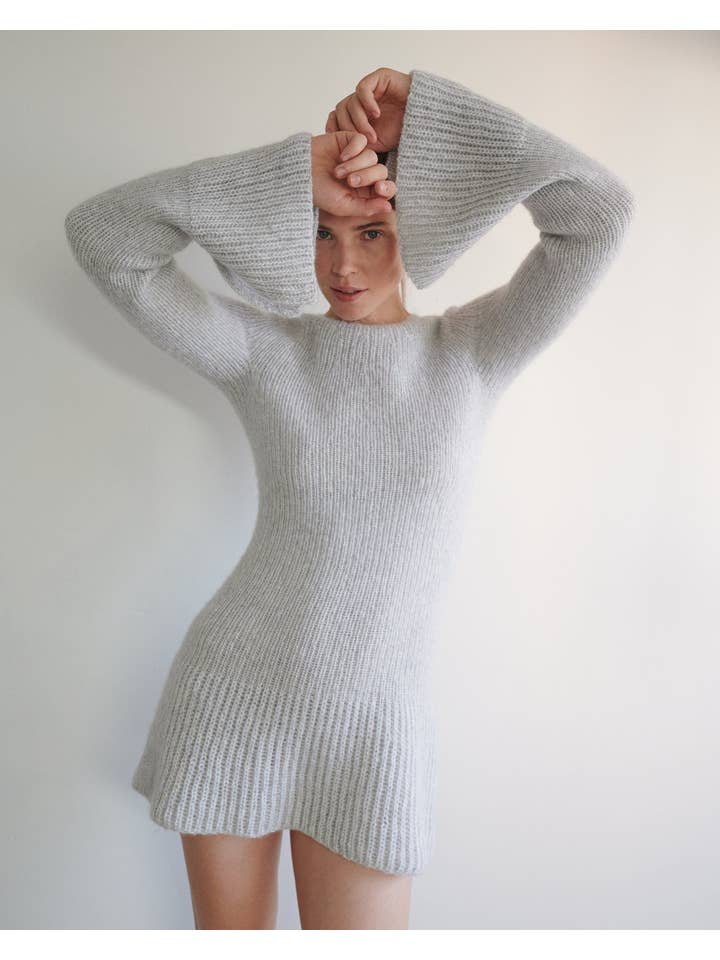 EglÄ—: Pebble Grey Wool Dress for wholesale on Faire