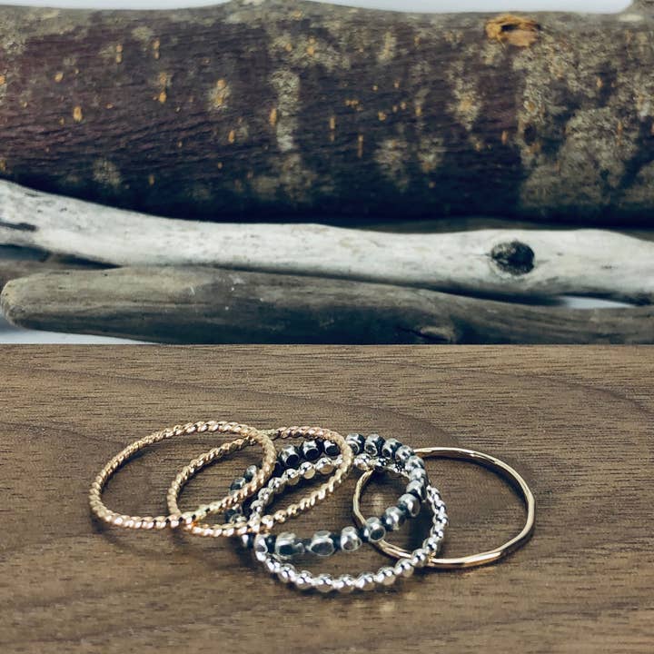 Laura J Designs - Wholesale Band/Stacked Ring - Zen Garden Stacking Rings