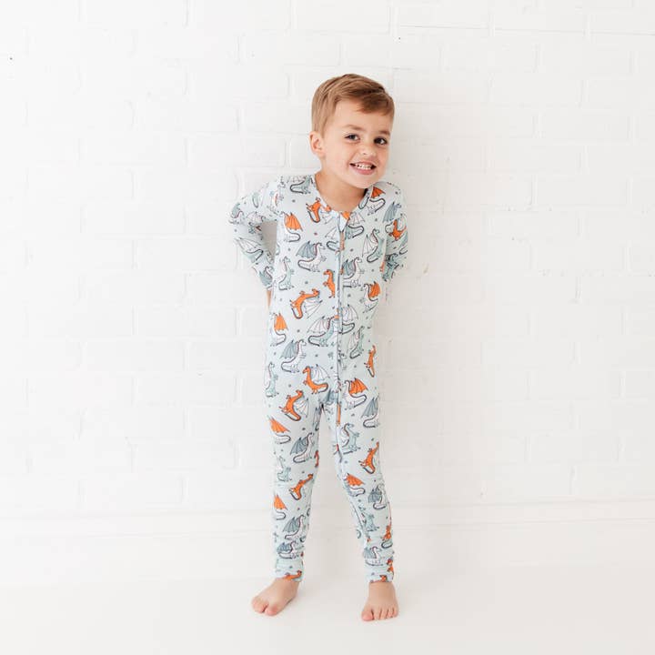 Dragon Myself To Bed Bamboo Convertible Footie Pajamas for wholesale by Dreamiere