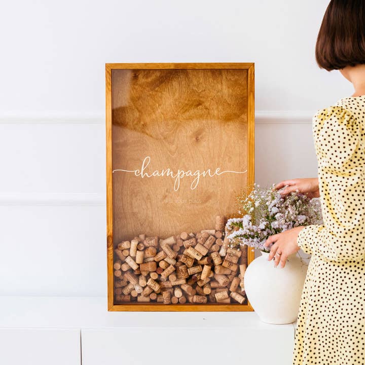 The Corkbox Company – Caixa decorativa por atacado – Decor Champanhe, Caixa Madeira Vinho Cortiça “Champagne”1
