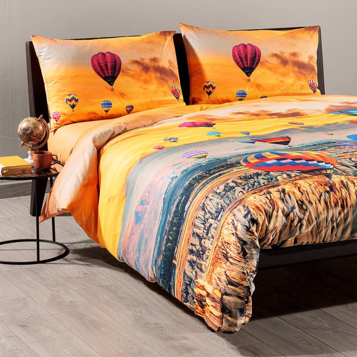 Compleet Dekbedovertrek in Katoen Cappadocië Reisdromen Fotografie voor wholesale door caleffi spa