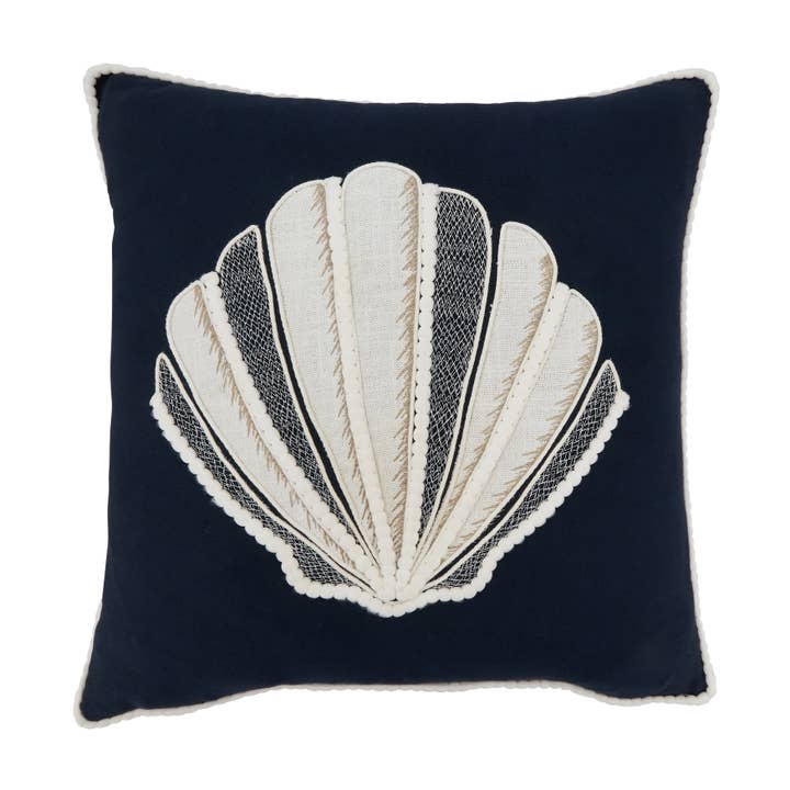 Saro Lifestyle - Wholesale Throw/Decorative Pillow - Sandy Shore Seashell Throw Pillow
