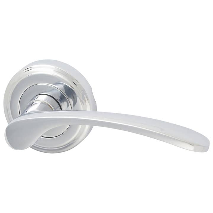 Heritage Brass by M Marcus Sophia Lever Door Handle on Rose - Polished Chrome for wholesale by Diybasket