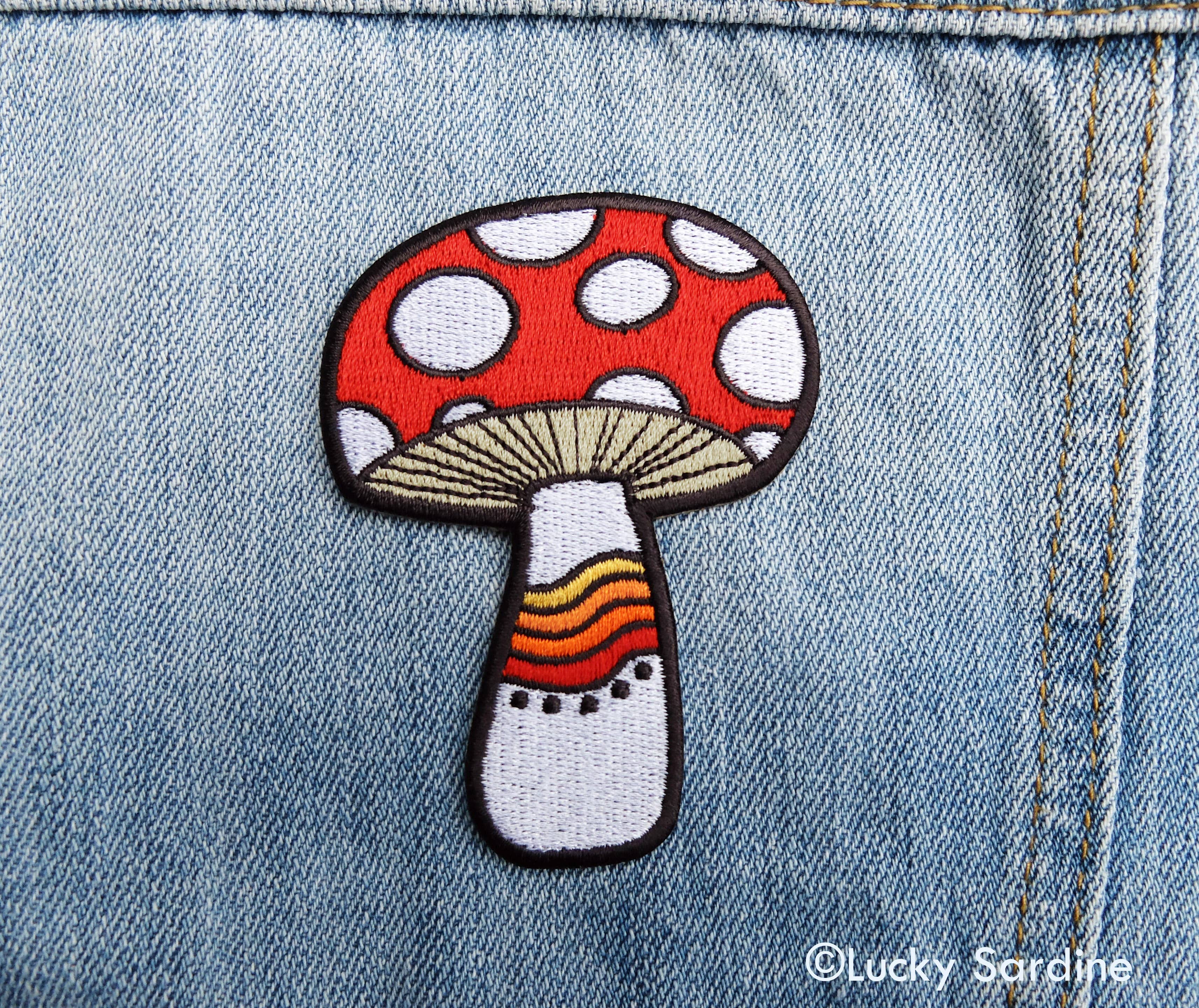 Wholesale Mushroom Rainbow Embroidered Patch for your store - Faire