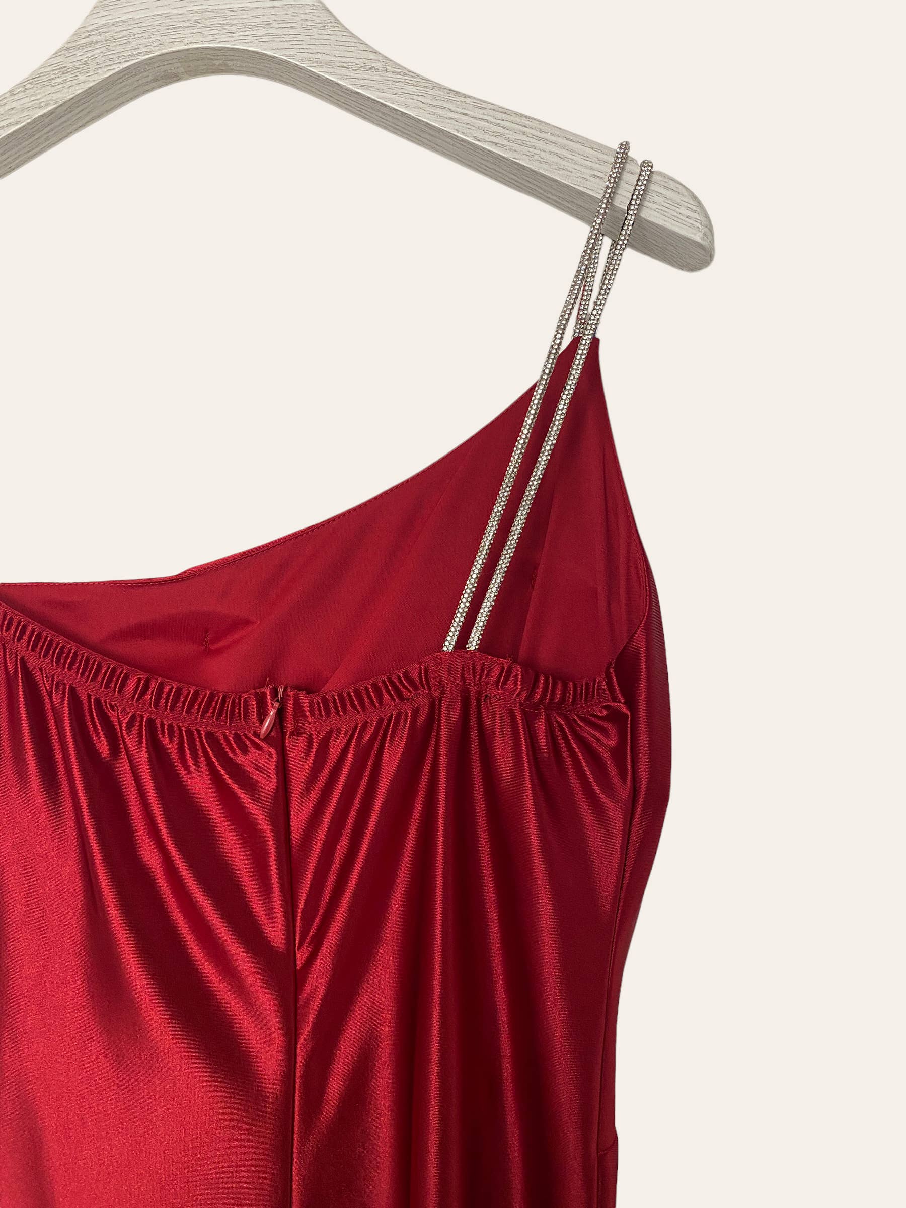 Lautinel – Vestido comprido - Mulher por atacado – Vestido de festa meia-manga bodycon assimétrico com strass R60025