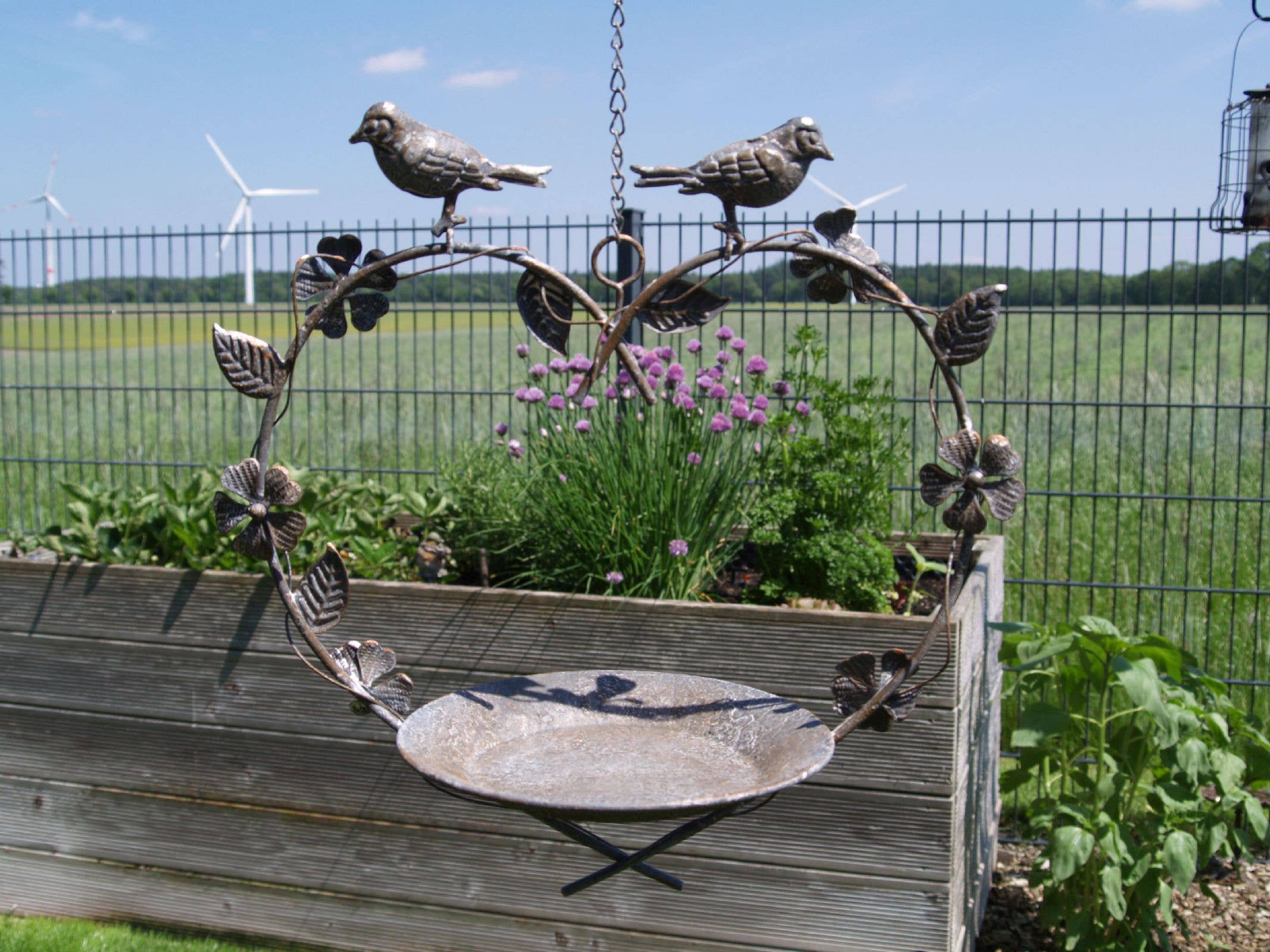 Ambiente Haus - Wholesale Bird Bath - Metal hanging bird bath - heart3