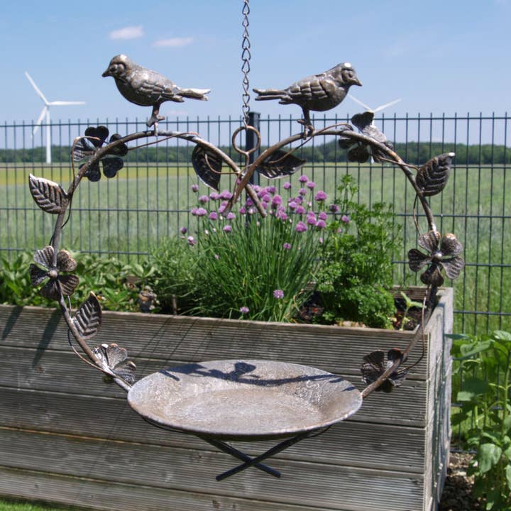 Ambiente Haus - Wholesale Bird Bath - Metal hanging bird bath - heart3