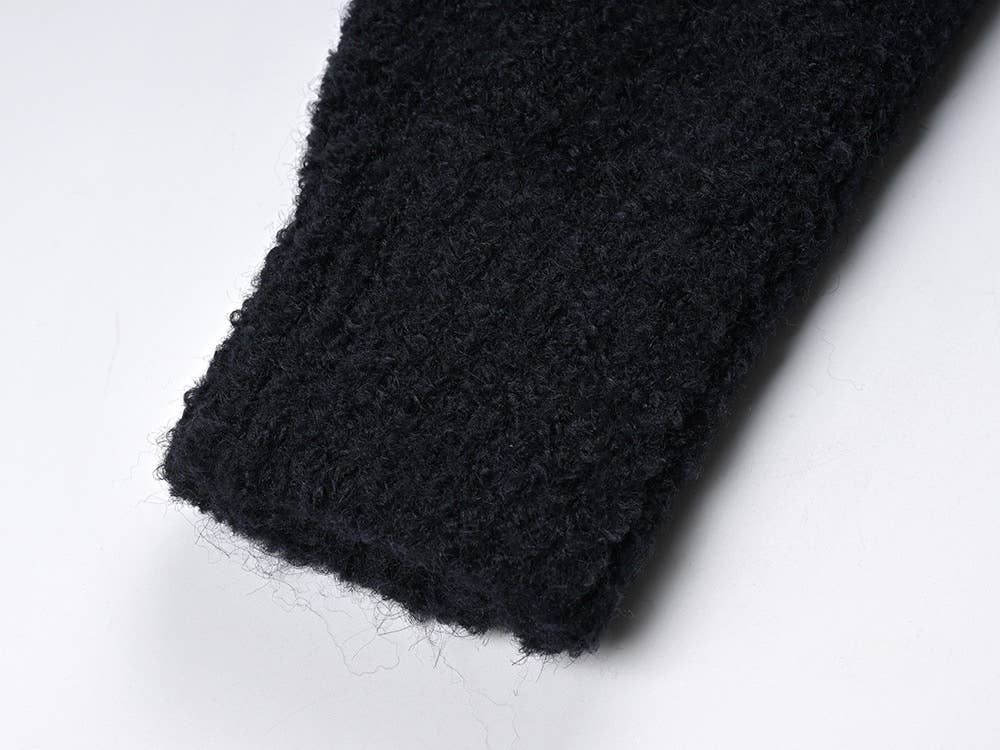 Color as pictures JK179 Navy Wool V-Neck Knit Top with Contrast Collar for wholesale on Faire7