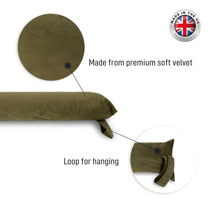 Celina Digby – wholesale Door stop – Luxury Super Soft Velvet Draught Excluder 85cm Olive Green2