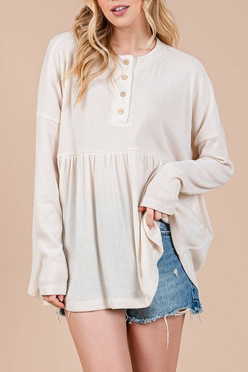 ROUSSEAU - Vente Tunique – femme - CHEMISE À MANCHES LONGUES COUPE AMPLE AVEC BOUTONS