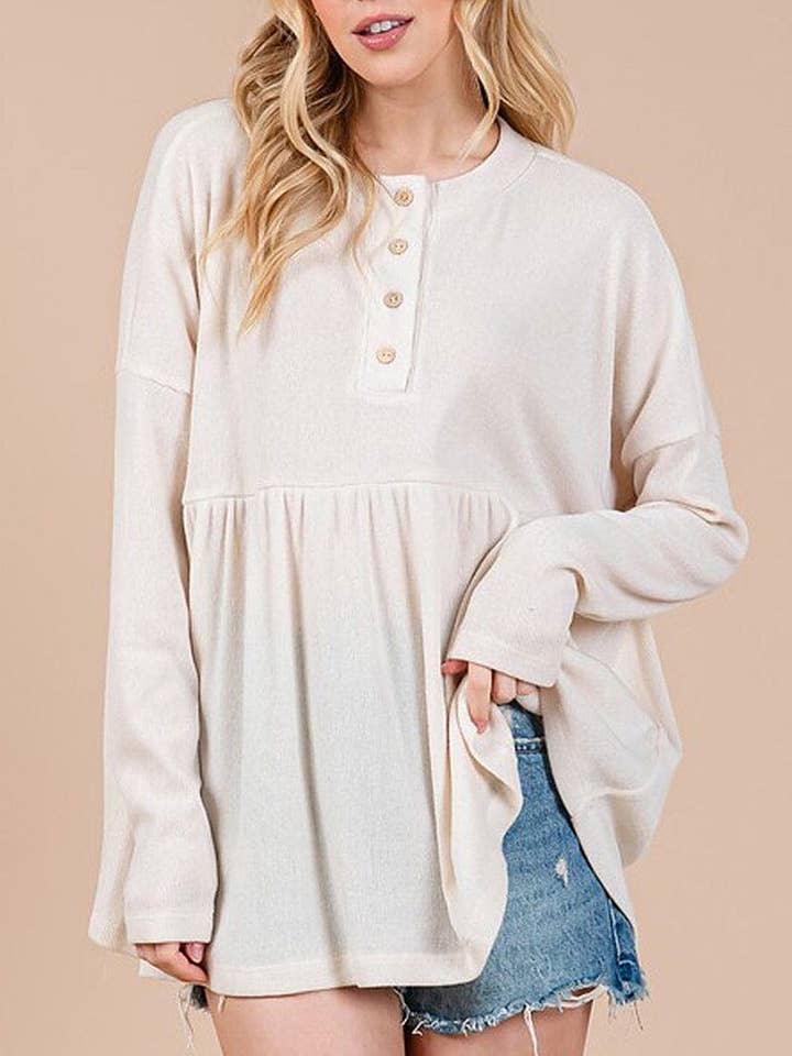 ROUSSEAU - Vente Tunique – femme - CHEMISE À MANCHES LONGUES COUPE AMPLE AVEC BOUTONS0