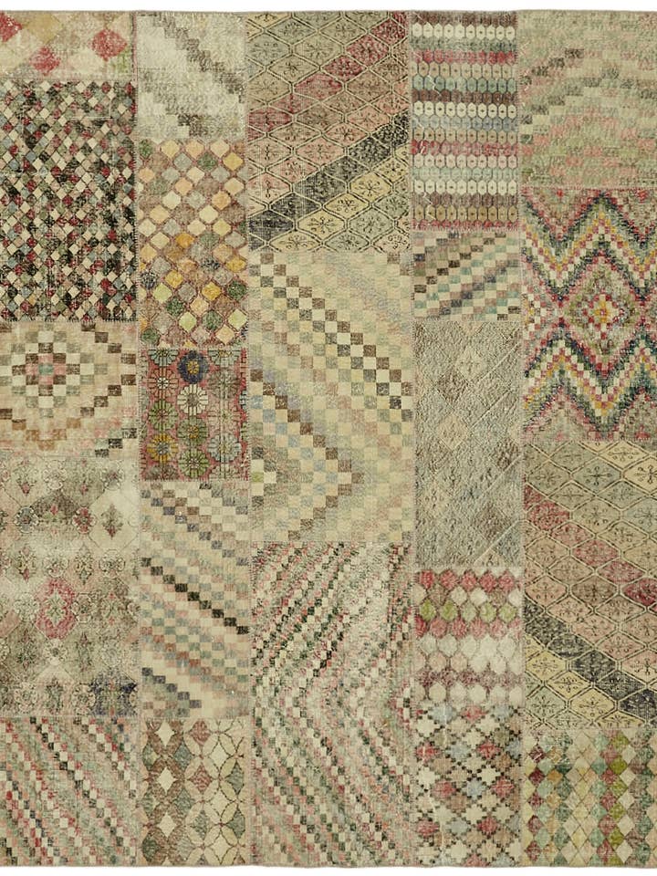 Alfombra de retazos beige 8x10 - 43198 para venta al por mayor de RUG N CARPET