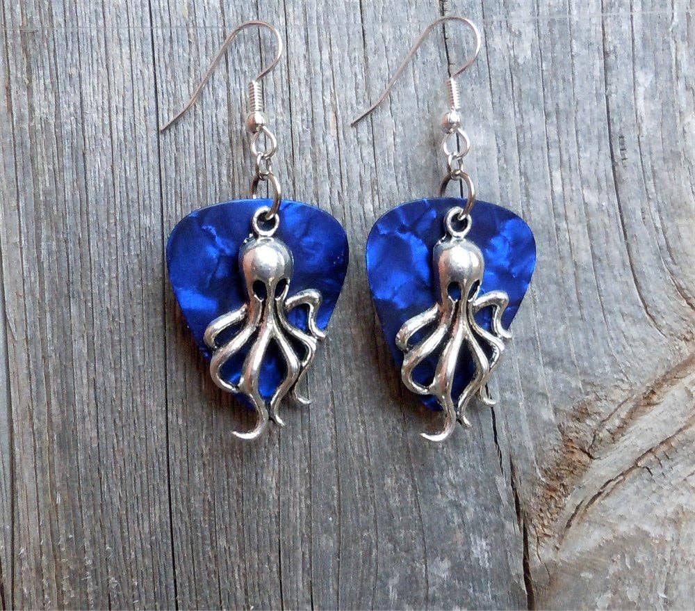Simply Raevyn - Wholesale Dangle Earrings - Octopus Charm Guitar Pick Earrings17