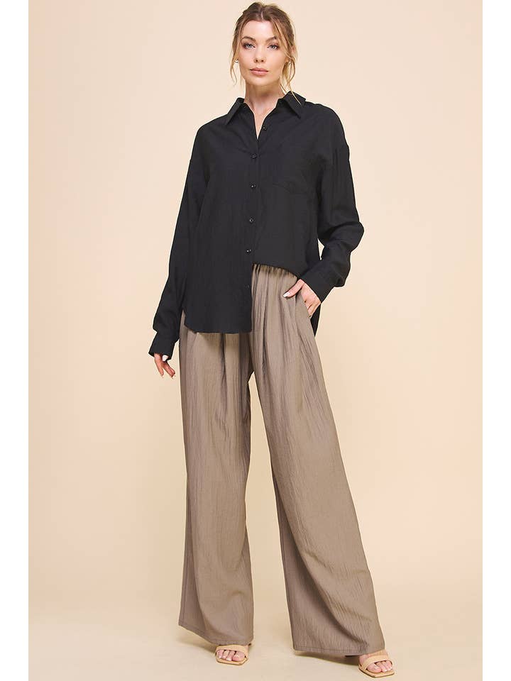 Allie Rose - Wholesale Button Down Shirt - Women's - Easy Textured Button Front Shirt3