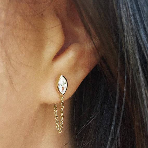 FALA - Wholesale Dangle Earrings - MARQUEE CHAIN EARRINGS - GOLD3