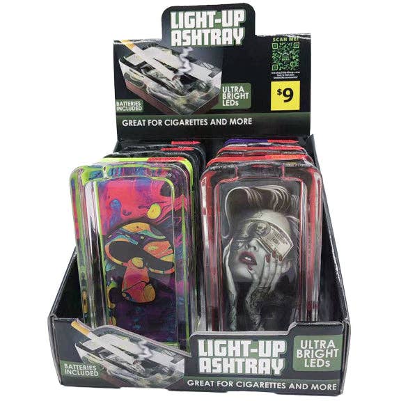 Novelty Brands - Wholesale Ashtray - Smokezilla Ashtray LED Light Up Assortment- 6/Display