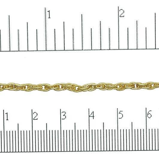 Continental Beads - Wholesale Craft Supplies - 3mm Spiga Rope Spiral Chain - Sold by the Foot - Multiple Finishes - CH 8706