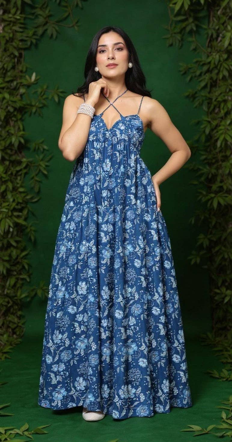 AMRANIS - Wholesale Dress - Women's - Indraneel Block Printed Maxi Dress 2