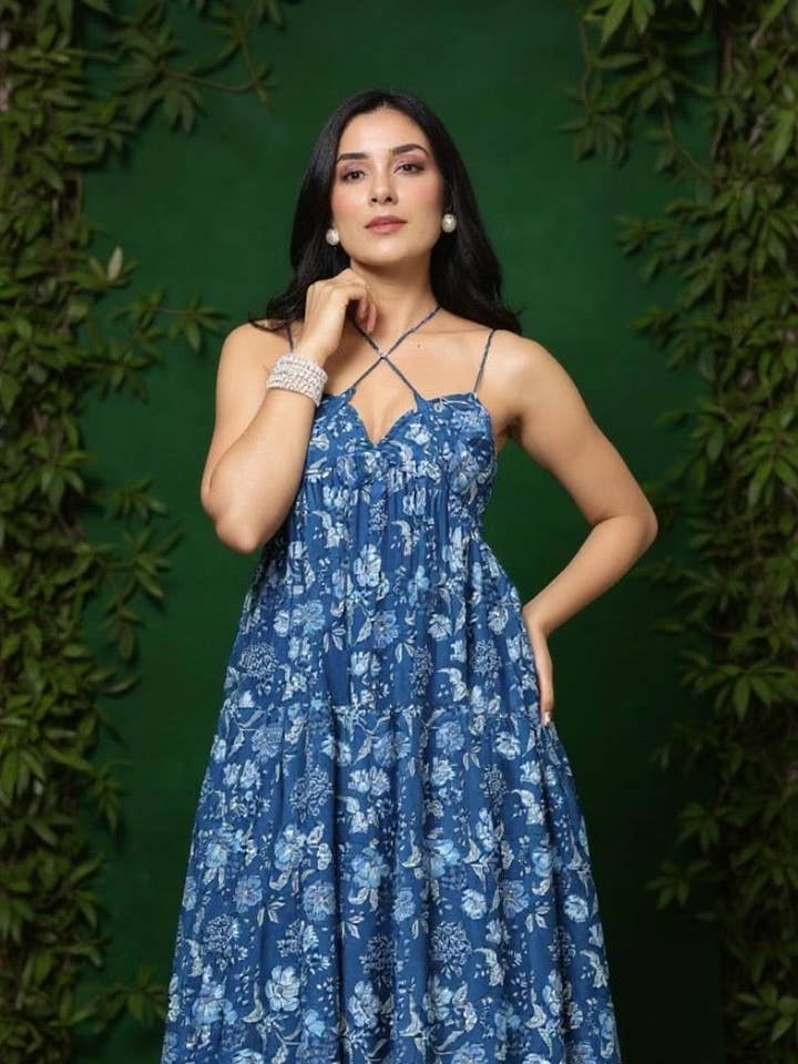 AMRANIS - Wholesale Dress - Women's - Indraneel Block Printed Maxi Dress 2