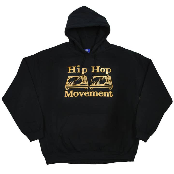 Hip-Hop-Bewegung Gold Hoodie (Schwarz) für den Großhandel von Aerosoul Limited