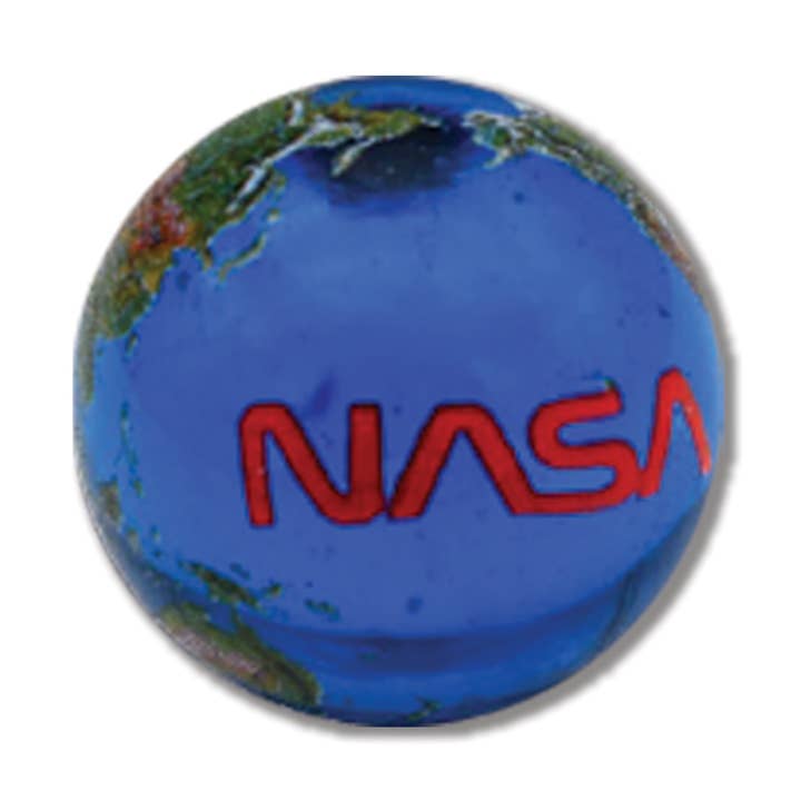 Earth Marble with NASA Worm Logo for wholesale by Shasta Visions