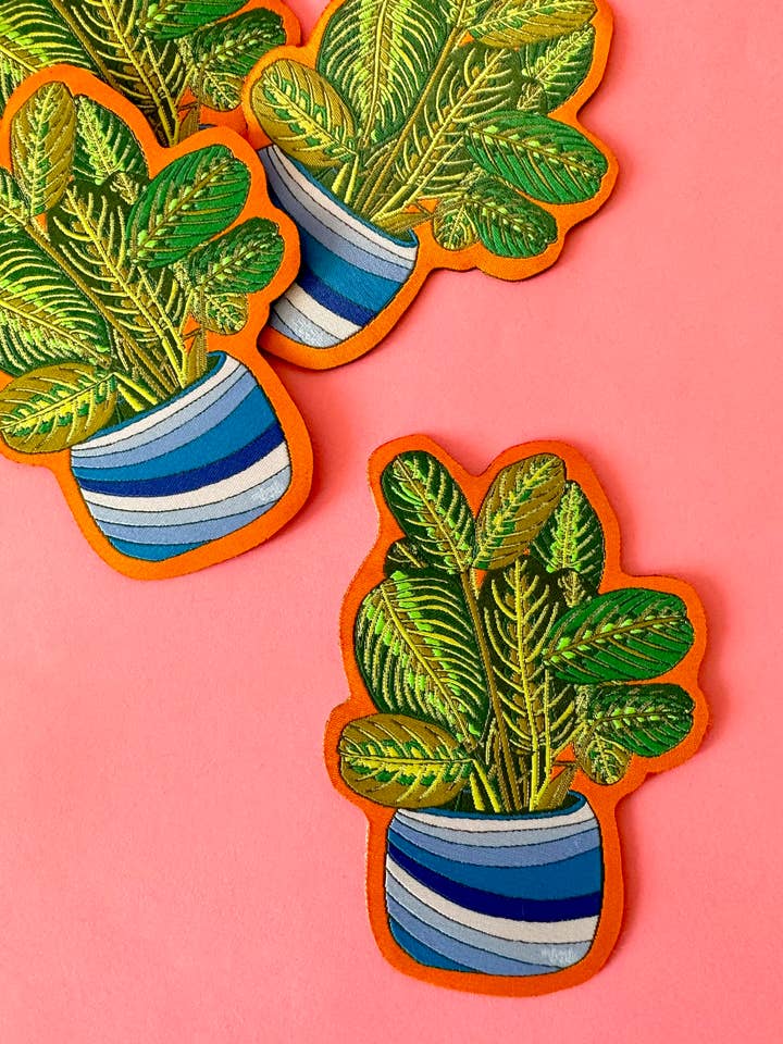 Prayer Plant-Woven Sticker Patch for wholesale by MBMB