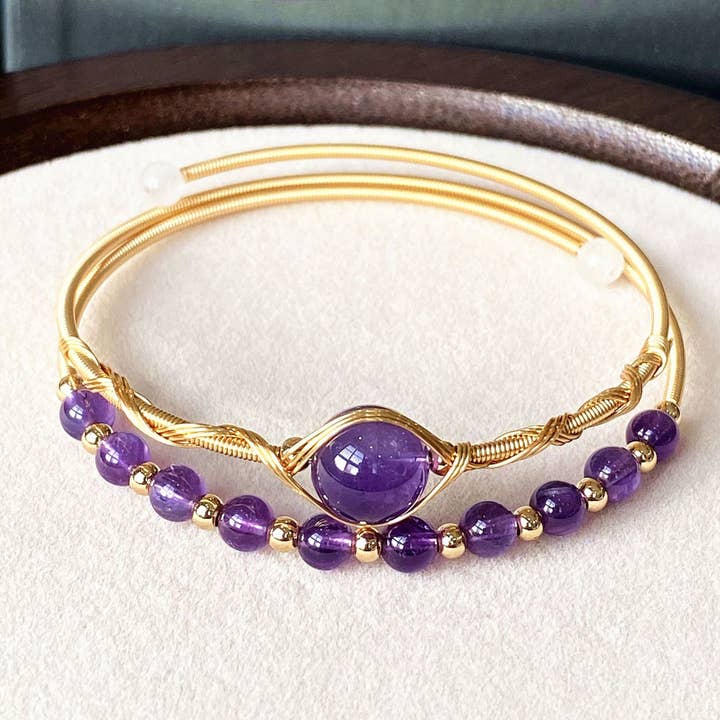 Ametist Solartråd Armband – 14K Guldpläterad för wholesale av Auris Space