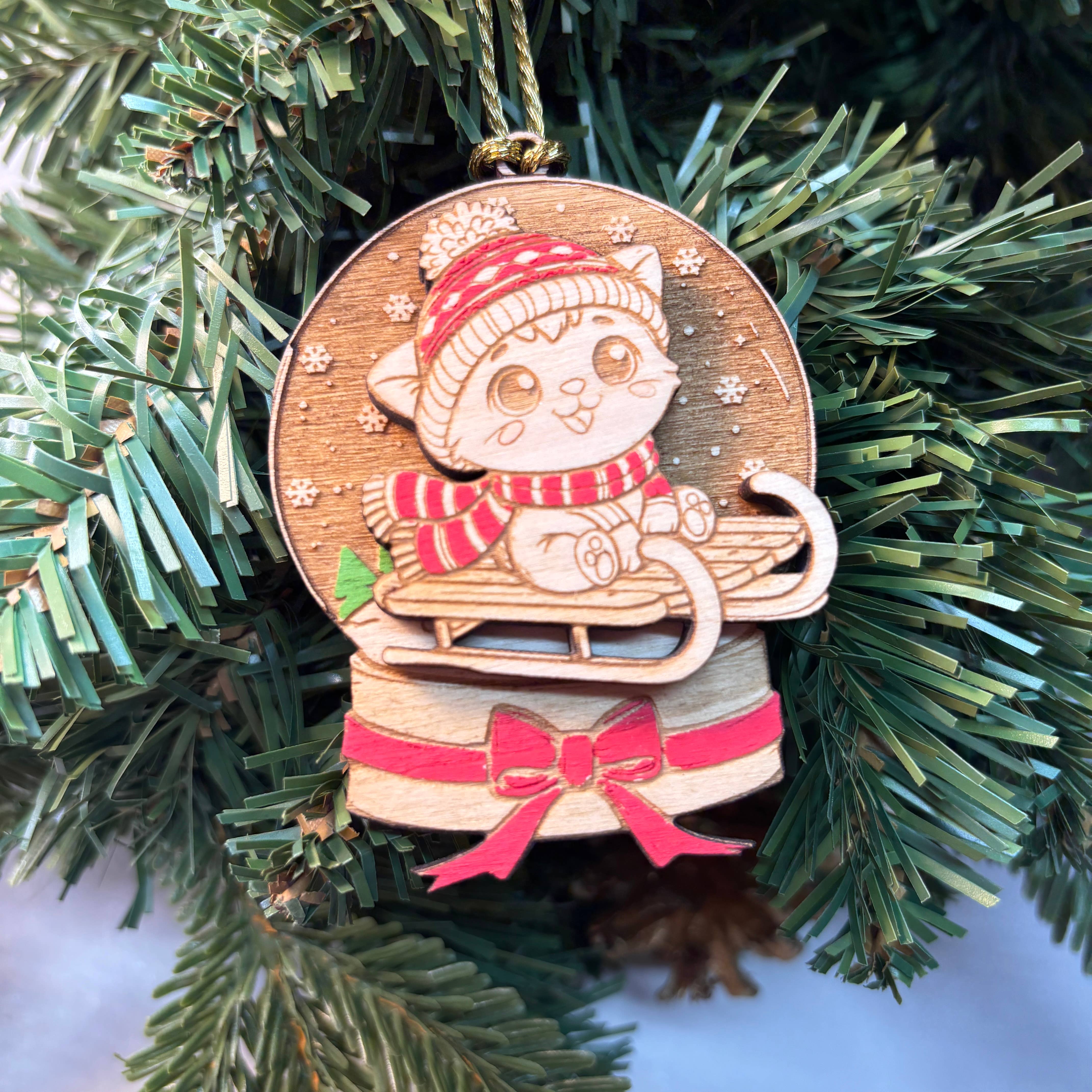 Studio Rima - Wholesale Ornament Set - Cats Christmas Wooden Ornaments - 30pcs - Kittens7