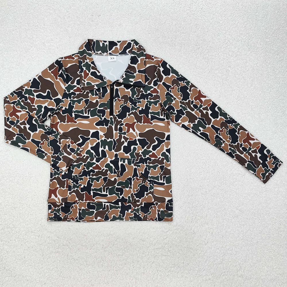 Rosa Clothing - Wholesale Sweatshirt - Women's - Wildness Hunting grey camo duck camo half zip pullover3