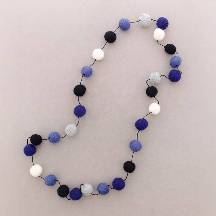 Sonata - Wholesale Snap Jewelry - Long Wool Ball Necklace5