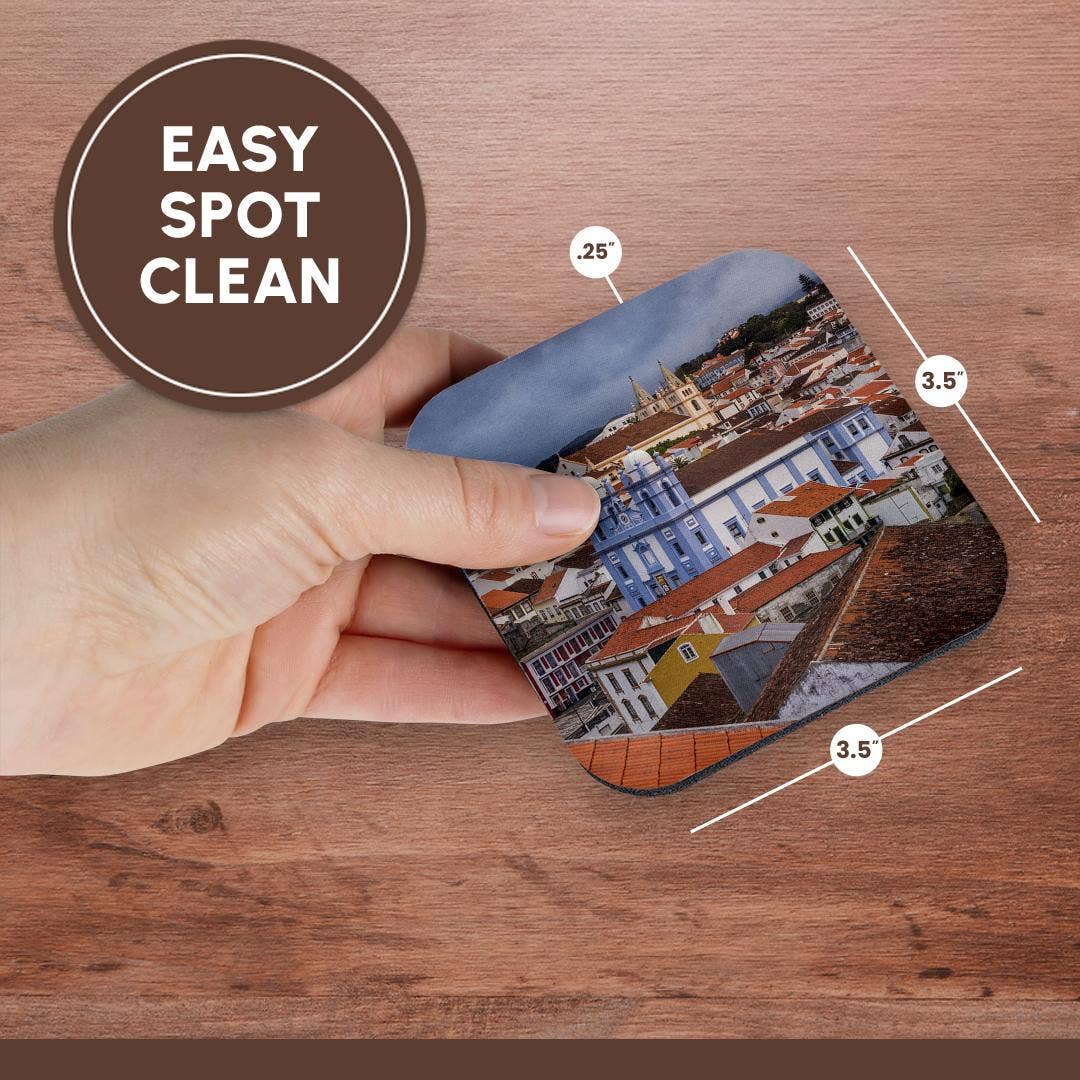 3dRose - Wholesale Coasters - 3dRose, Portugal, Azores, Terceira Island, Angra do Heroismo. Elevated view. , Coaster13