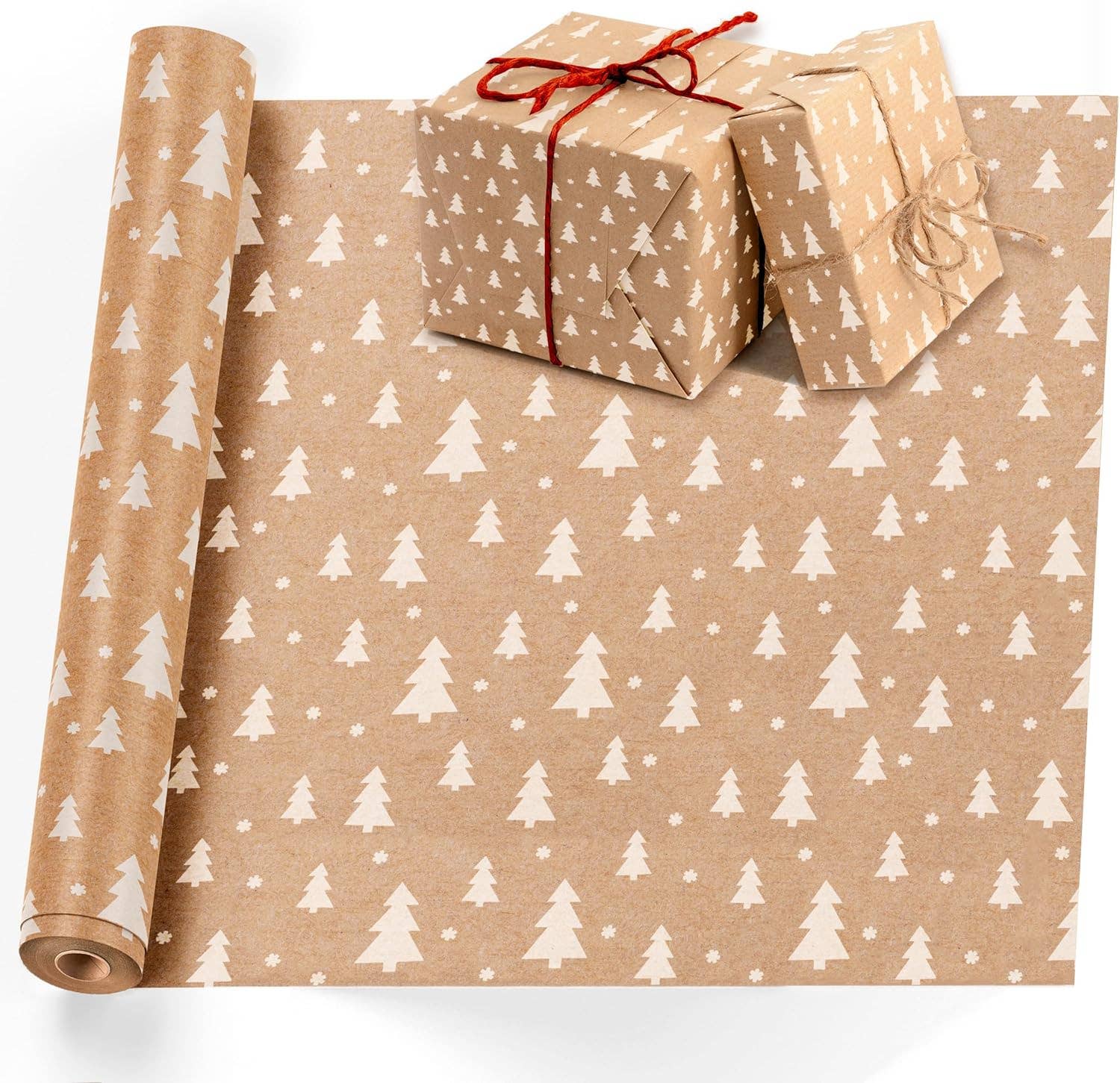 Jara Trading - Wholesale Wrapping Paper Roll - Kraft Wrapping Paper - 15M x 43CM Premium Gift Wrapping Paper Roll Patterned with Strings - Brown Paper Roll Used as Christmas Wrapping Paper, Birthday Wrapping Paper or Parcel Packing5