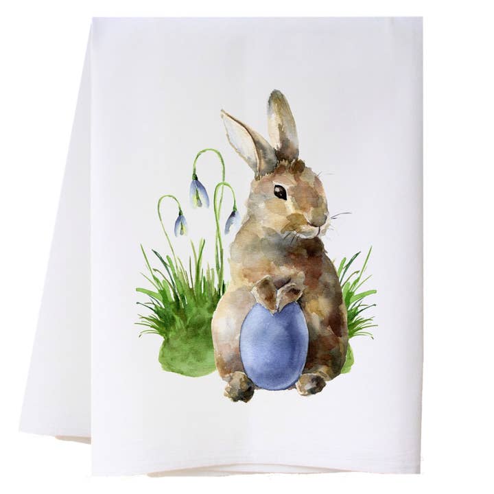 Bunny With Egg Kitchen Towel for wholesale by Cora & Pate