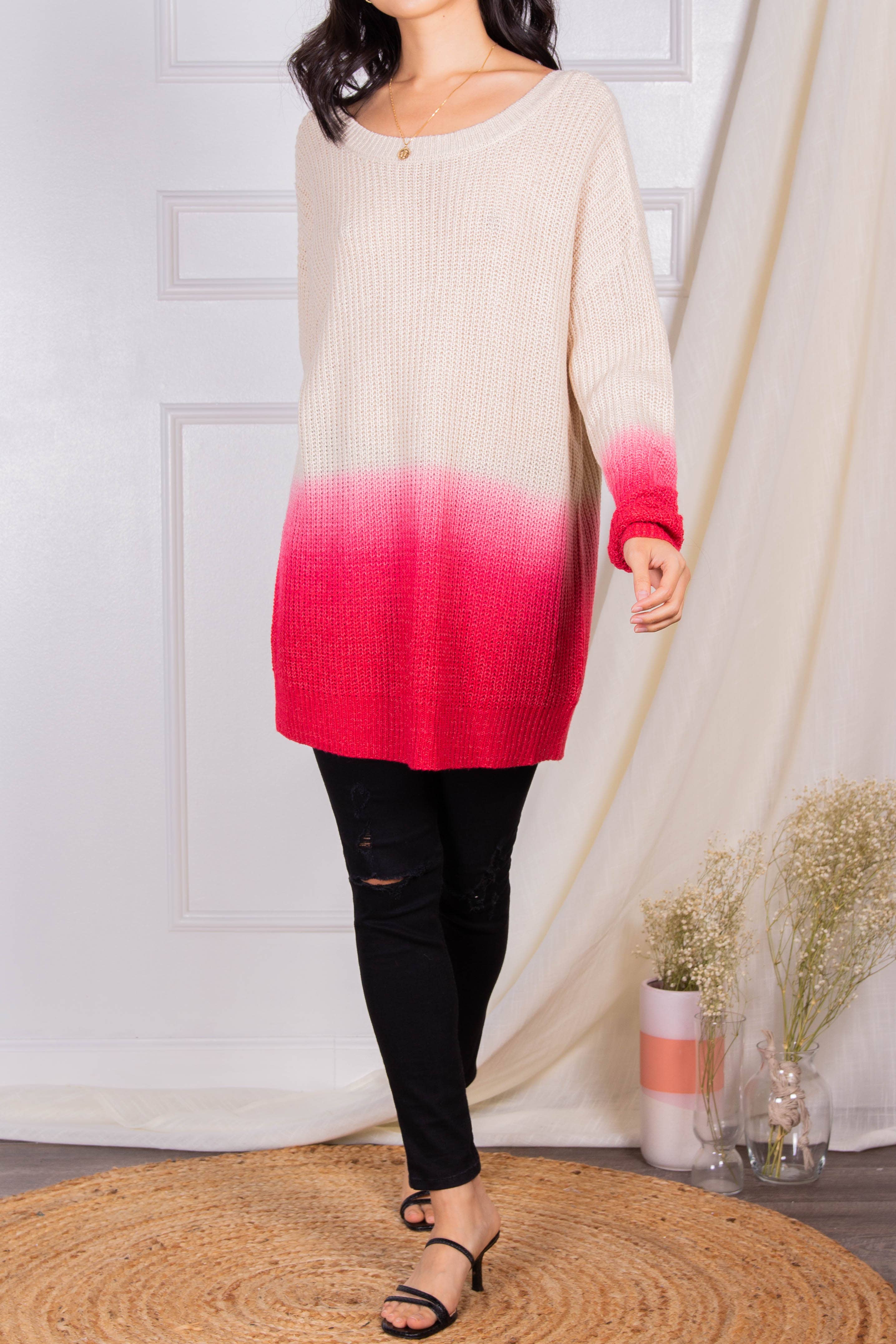 Rose Pull Dip Dye avec dos bas en vente sur Faire1