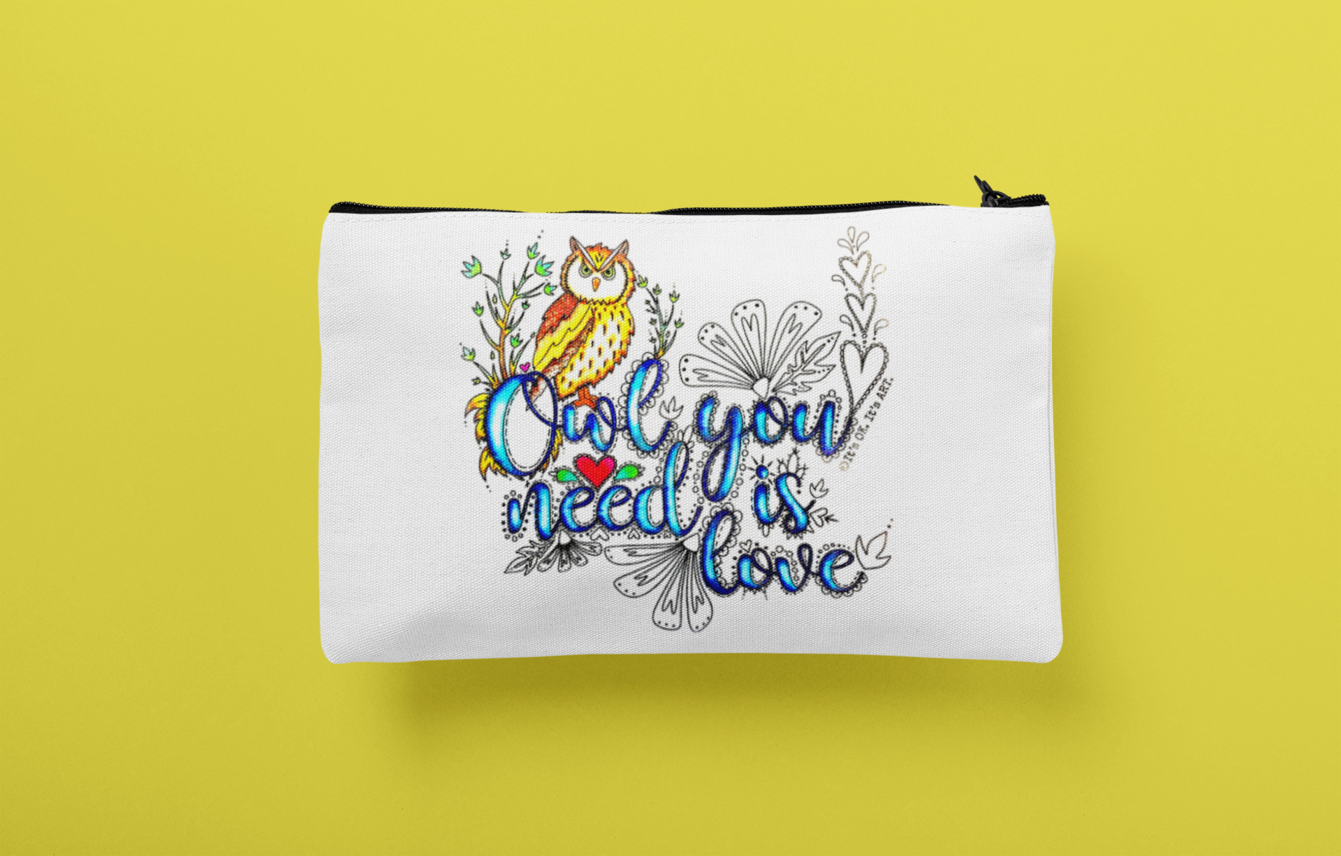 It's OK. It's ART. - Wholesale Pouch - Women's - Owl You Need Is Love Travel Zip Pouch1
