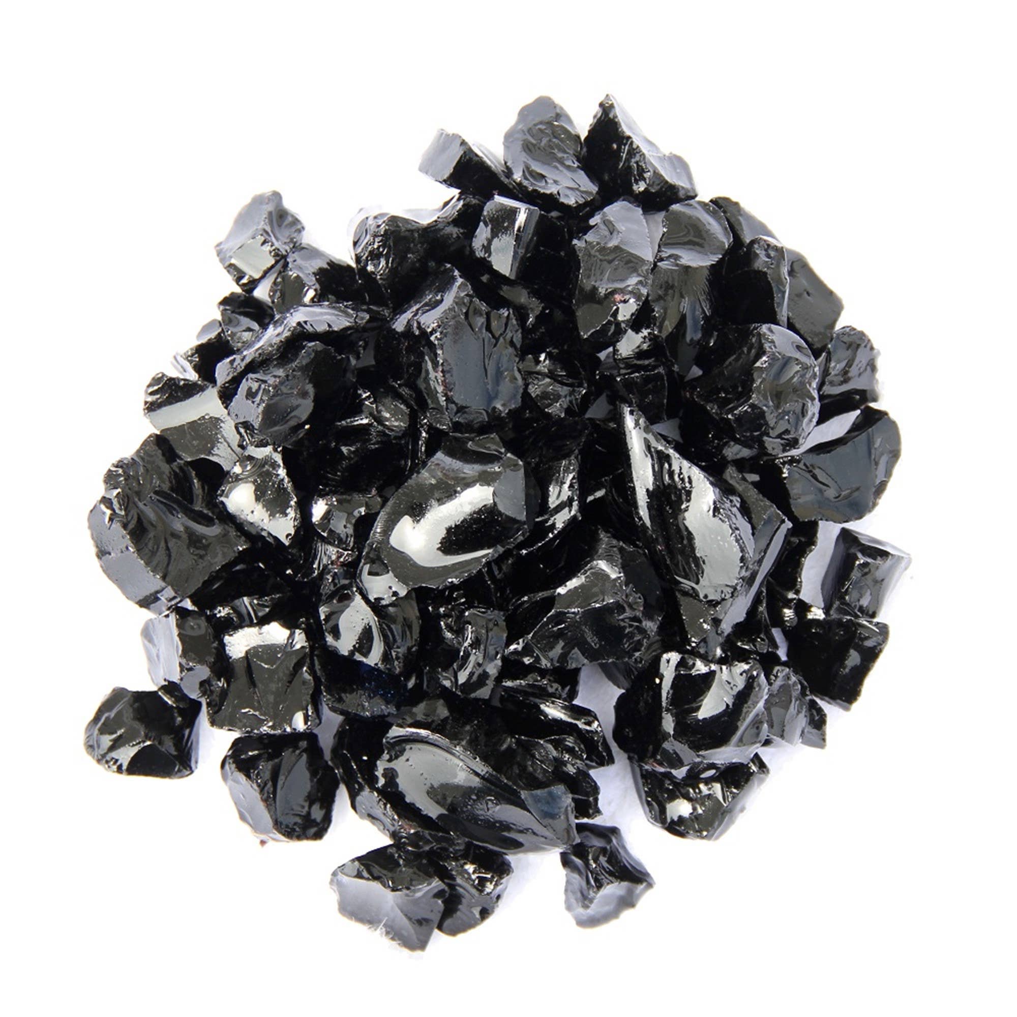 HomeRoots - Wholesale Fire Pit - Black Round Reflective Fire Pit Glass3