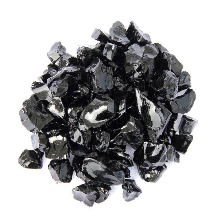 HomeRoots - Vendita all'ingrosso Bracieri - Vetro Nero Riflettente Rotondo per Camino a Gas3