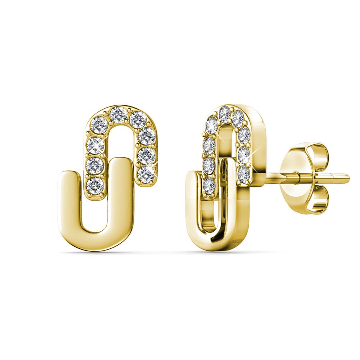 CARALI / MYC Paris - Wholesale Dangle Earrings - Union Earrings - Gold and Crystal0