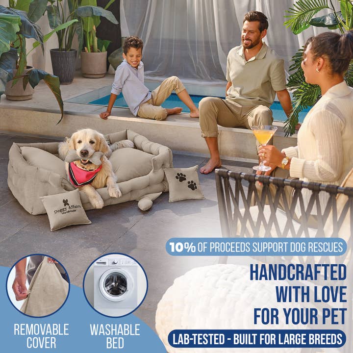 Doggy Affairs HandMade - Wholesale Pet Bed - Cat/Dog - Doggy Affairs Luxury Handcrafted 5-in-1 Dog Bed Set